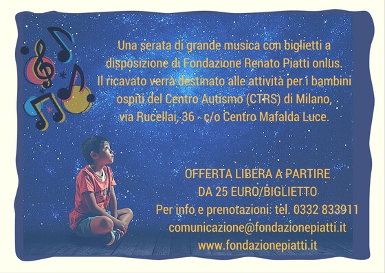 Giovedì 9 marzo 2017, INSIEME A CONCERTO per il CTRS Milano