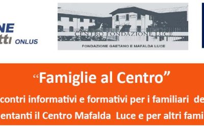 Progetto Individuale di Vita, parliamone al secondo incontro di “Famiglie al centro”