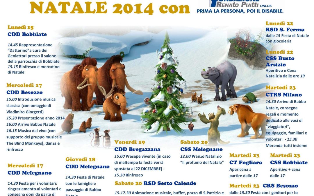Feste di Natale, gli appuntamenti nei nostri centri